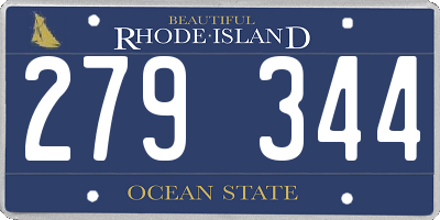RI license plate 279344