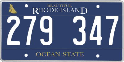 RI license plate 279347