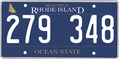 RI license plate 279348