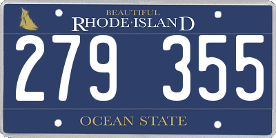 RI license plate 279355