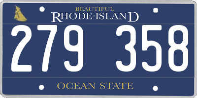 RI license plate 279358