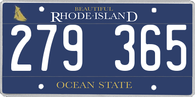RI license plate 279365