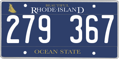 RI license plate 279367