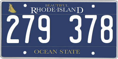 RI license plate 279378