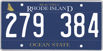 RI license plate 279384