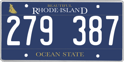 RI license plate 279387
