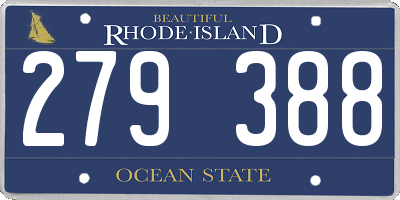 RI license plate 279388