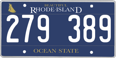RI license plate 279389