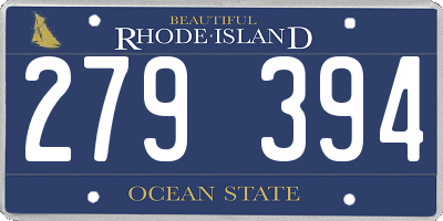 RI license plate 279394