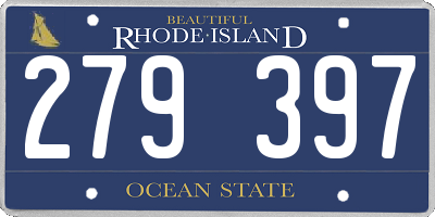 RI license plate 279397