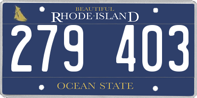 RI license plate 279403