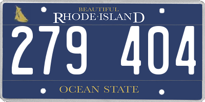 RI license plate 279404