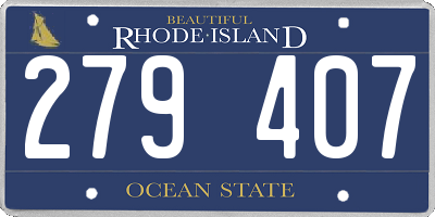 RI license plate 279407