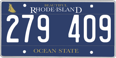 RI license plate 279409