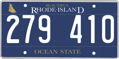 RI license plate 279410
