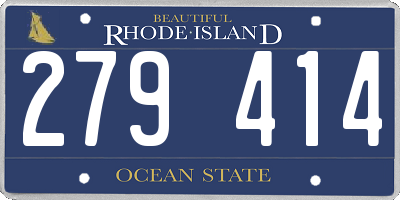 RI license plate 279414
