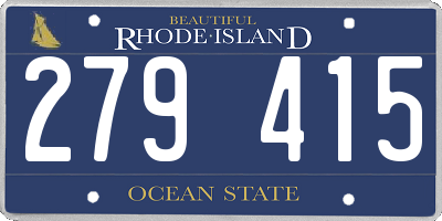 RI license plate 279415