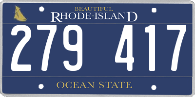 RI license plate 279417