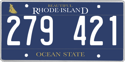 RI license plate 279421