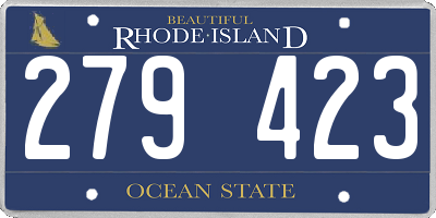 RI license plate 279423