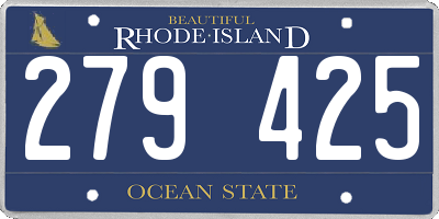 RI license plate 279425
