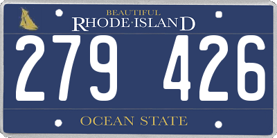 RI license plate 279426
