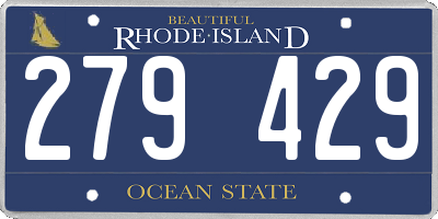 RI license plate 279429