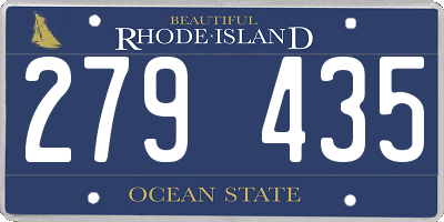 RI license plate 279435