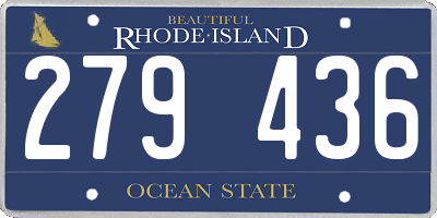 RI license plate 279436