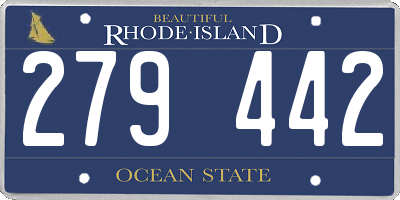 RI license plate 279442