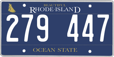 RI license plate 279447