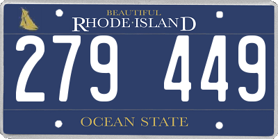 RI license plate 279449