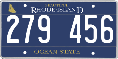 RI license plate 279456