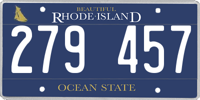RI license plate 279457