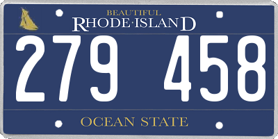 RI license plate 279458