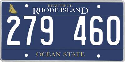 RI license plate 279460