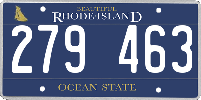 RI license plate 279463