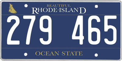 RI license plate 279465