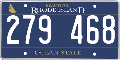 RI license plate 279468