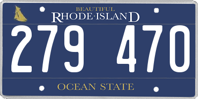 RI license plate 279470
