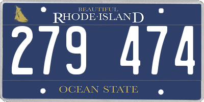 RI license plate 279474