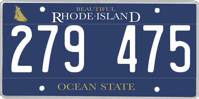 RI license plate 279475