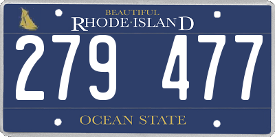RI license plate 279477
