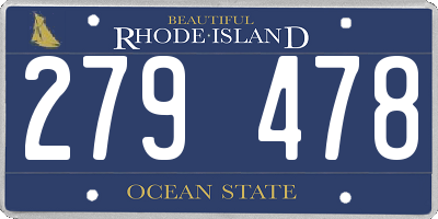 RI license plate 279478