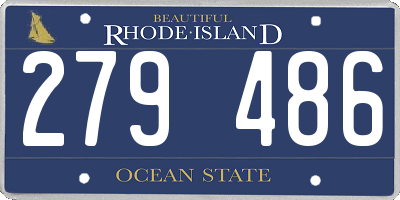 RI license plate 279486