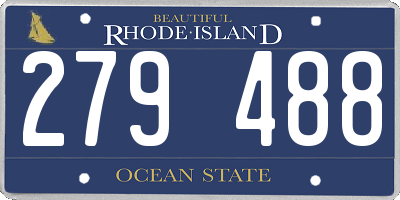 RI license plate 279488