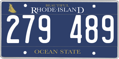 RI license plate 279489