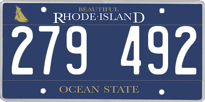 RI license plate 279492