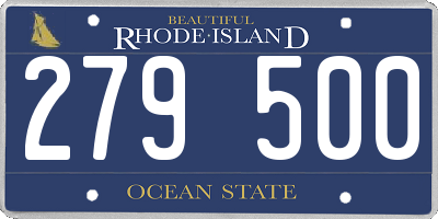 RI license plate 279500