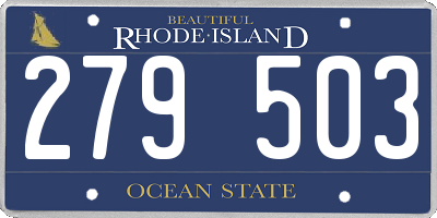 RI license plate 279503